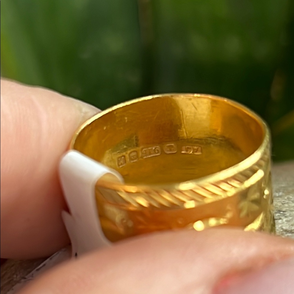 22k  Gold Textured Band Rings - Picture 4 of 4